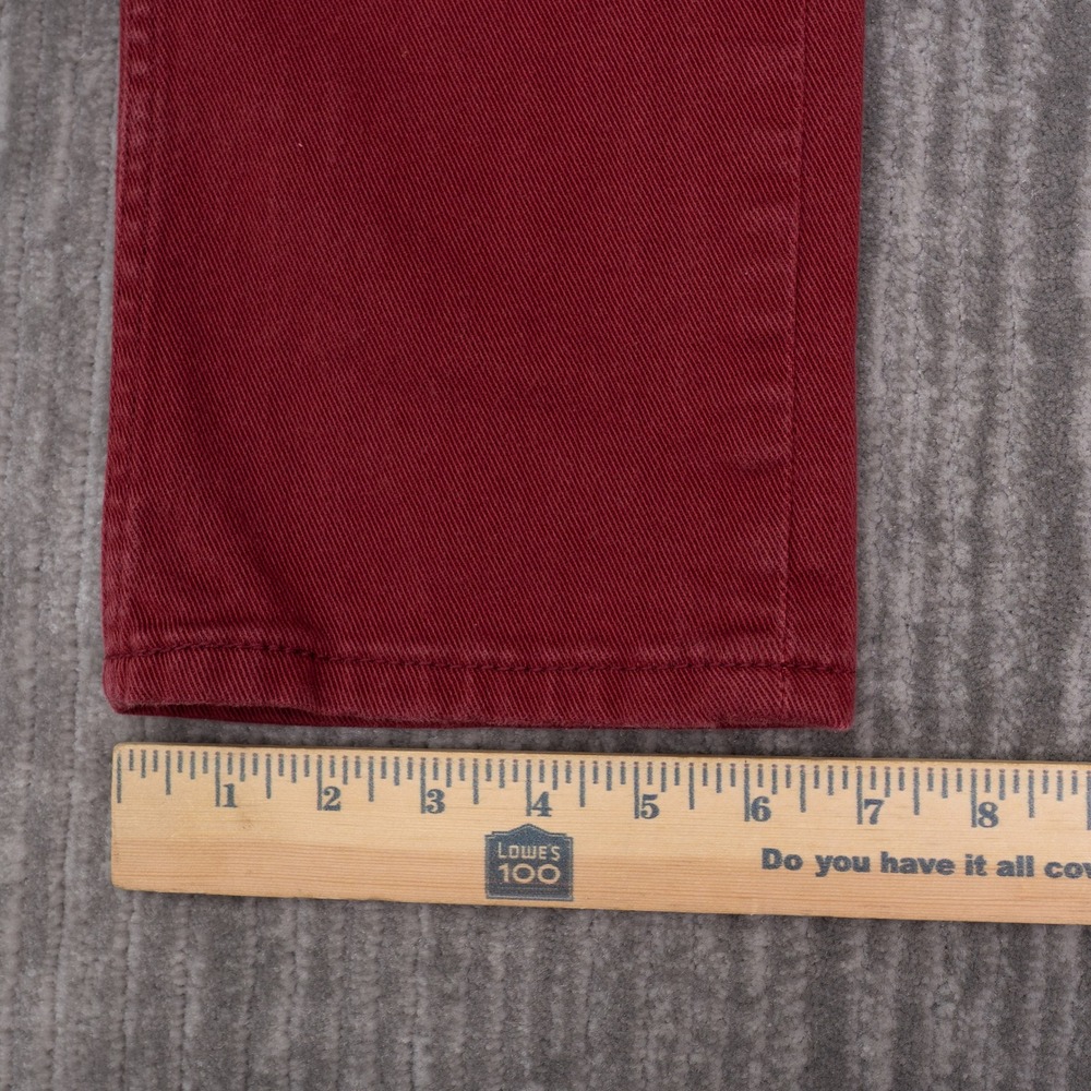 Levi's 511 Slim Fit Pants Mens 34x32 Burgundy Red Excellent Stretch Denim - Picture 7 of 11